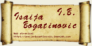 Isaija Bogatinović vizit kartica